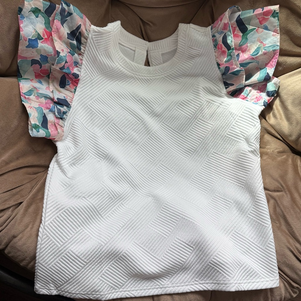 YNS Generic White Top with Multicolor Sleeves